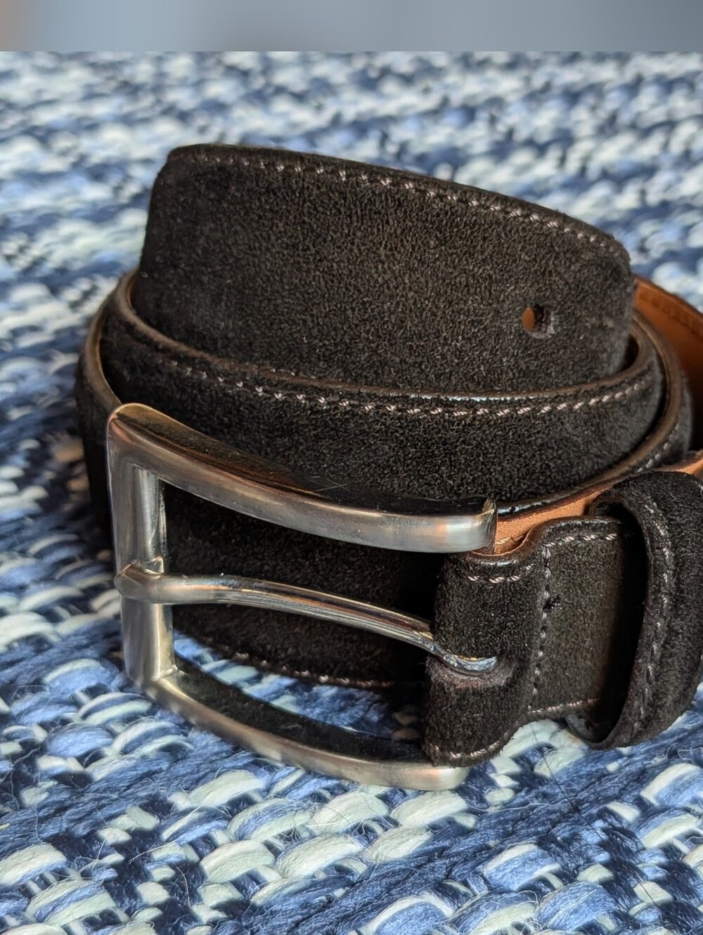 Brooks Bothers Men's Brown Suede Belt